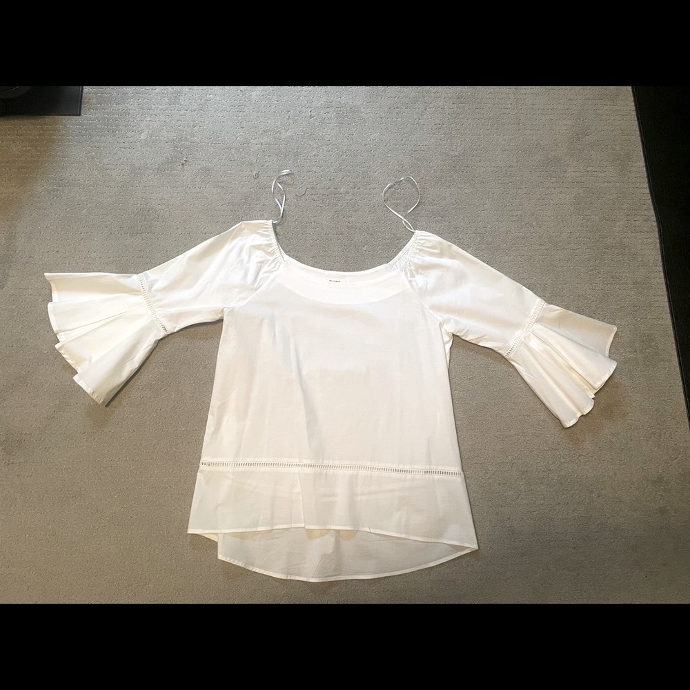 Pleione top (Nordstrom) - bell sleeves - white cotton -  size small
